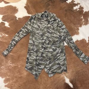 Women’s bobeau asymmetrical wrap cardigan, size small